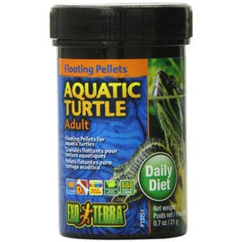 Exo Terra Adult Aquatic Turtle Food, Floating Pellets for Reptiles, 0.7 Oz., PT3251