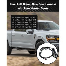 AL3Z14631AAA Rear Left Side Door Wiring Harness Fit for Ford F150 Crew Cab 2010-2014 SVT Raptor 2011-2013, Heated Seat Power Windows Door Locks Electrical Connections