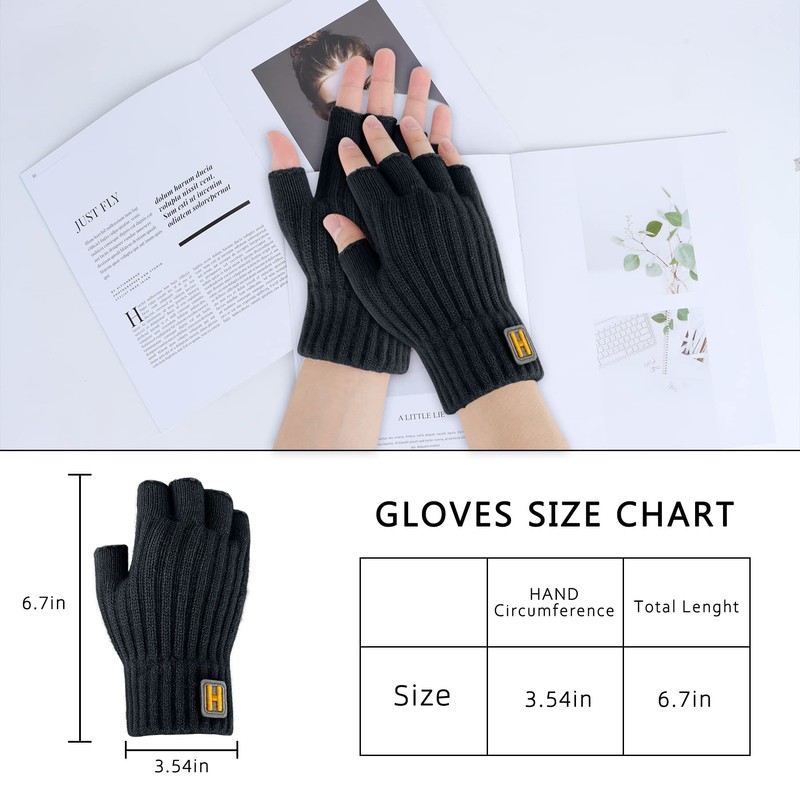 Fingerless Gloves Men - Winter Warm Gloves Half Finger Gloves