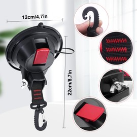 YESLUSY Pack of 2 Suction Cup Hooks, Suction Hooks, Camping Extra Strong, Large Multifunctional Suction Cups with Attachment Hooks for Motorhome, Home, Camping, Car, Awning