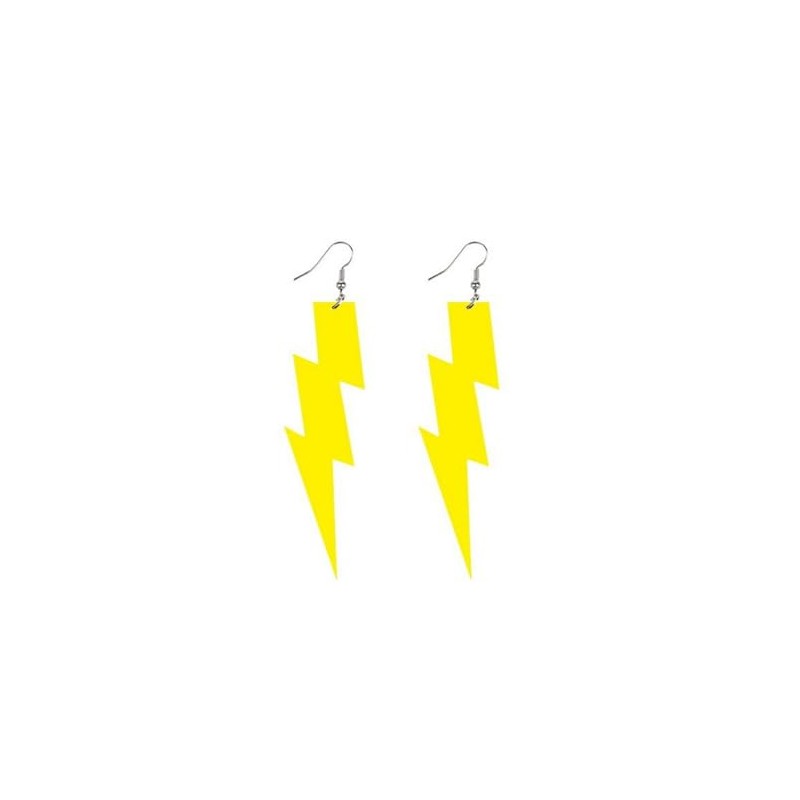 80s 90s Neon Earrings Fluorescence Retro Acrylic Lightning Drop Dangle