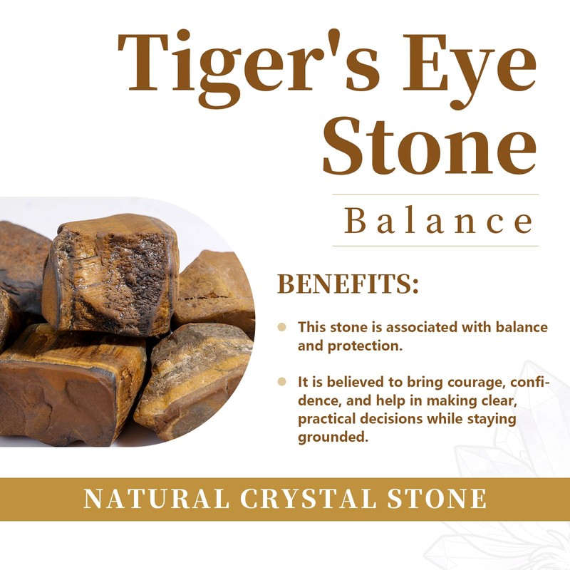 Rockcloud Natural Tiger's Eye Stone Cabinet Knobs, Door Pull Handles