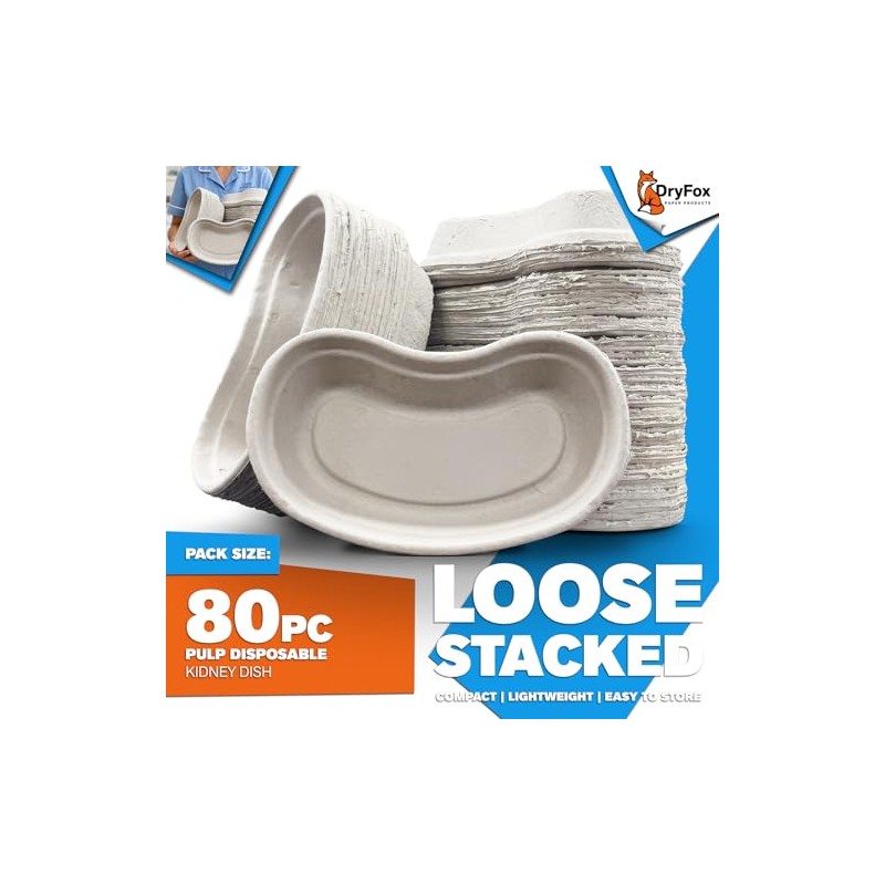 DryFox Pulp Disposable Kidney Dish 700ml / 0.7L | 80