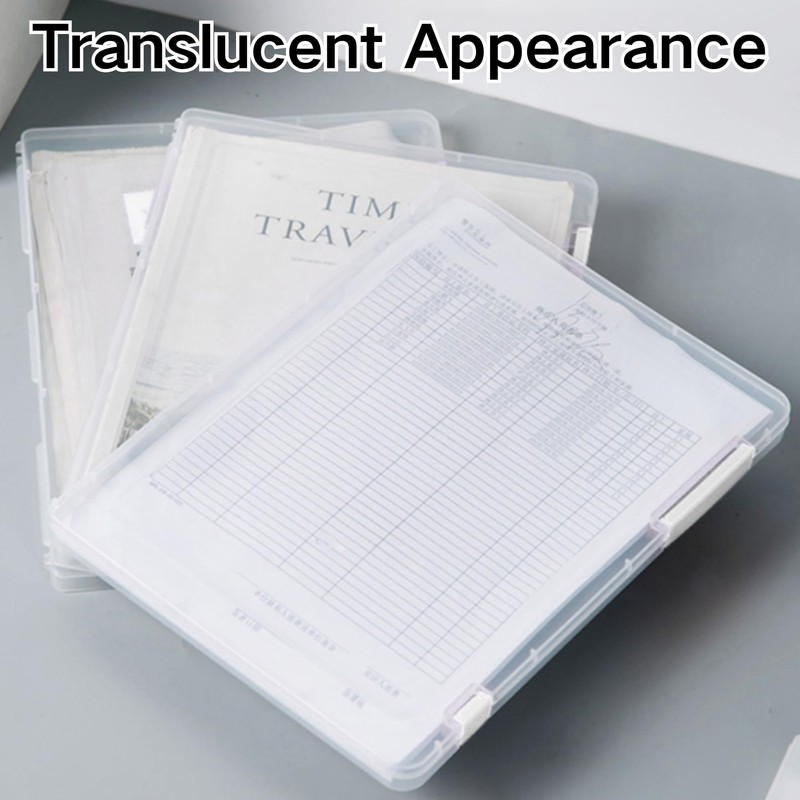 SUQ 4PCS File Storage Box, A4 File Portable Project Case,