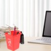 Healeved Creative Desk Bin Trash Can Shape Pen Organizer Lid