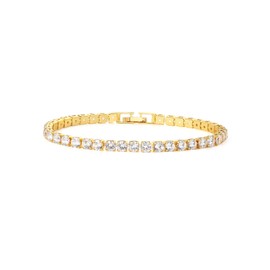 GW Tennis Bracelets for Women, Girls Bracelet Gold, Silver, Cubic Zirconia, Crystal Bracelets, Bangle for Women, Crystal Metal, Cubic Zirconia