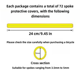 Bicycle Spoke Leather Spoke Covers Wheelchair Dustproof Wheel Rim Protection and Decoration Cuttable Colorful Bicycle Wheel Decorations-72Pcs (fluorescein)