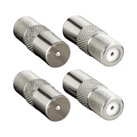 XXLKVSK 4 Pcs TV Aerial Coaxial Cable F-Connectors Adapter F Socket Female to Coax Plug Male TV Aerial Connector Adaptor