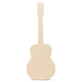 Unfinished Guitar Cutout, 18", Pack of 1 Unpainted Wood Crafts, Large Wooden Shapes for Crafts/Home Decor, by Woodpeckers