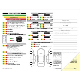 Automotive Multi-Point Inspection Form - 2 Part Carbonless Form (Pack of 250)