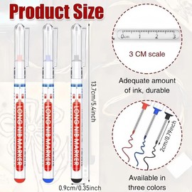 Long Marker Pen, 20pcs/set Waterproof Marker Pen, Multipurpose Deep Hole Marker Pen for Metal, Ceramic, Glass, Leather, Film:_Blue_20pcs/set