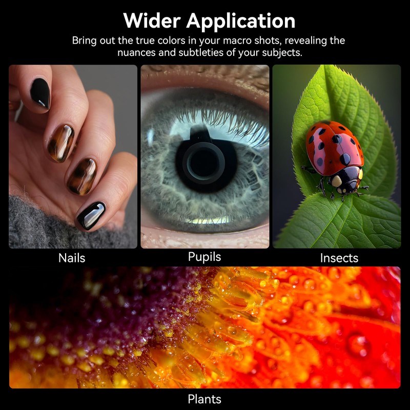 37mm+52mm Thread Macro Lens Fill Light, Portable Ring Light with