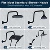 BRIGHT SHOWERS 13 Inch Shower Head Extension Arm with Flange