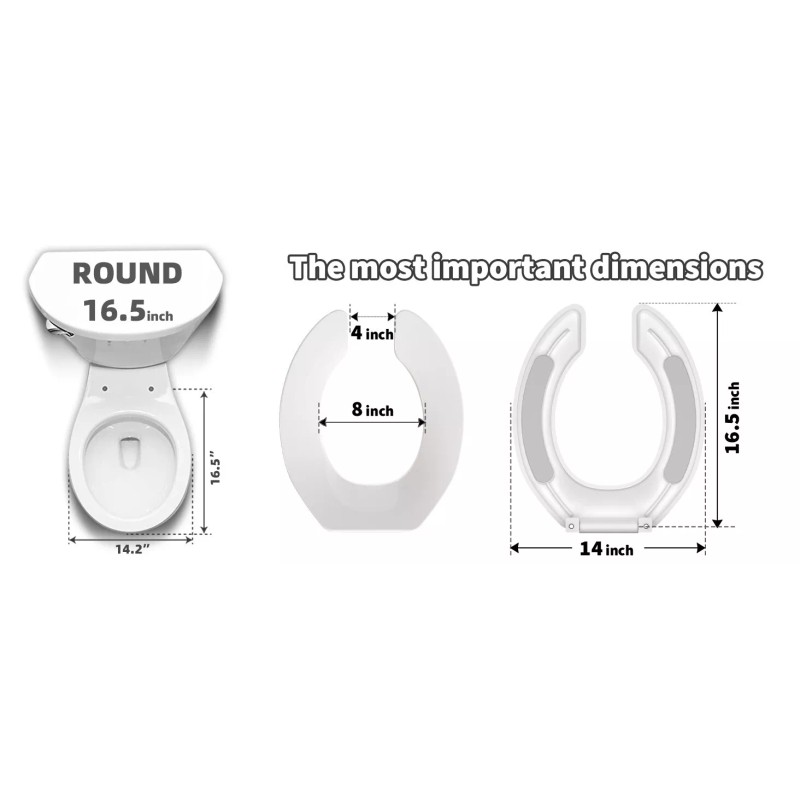 CcBello Commercial Heavy Duty Open Front Toilet Seat Without Cover,