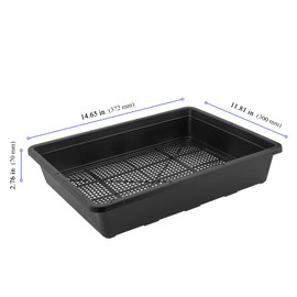 KEILEOHO 12 Pack 15 x 12 Inches Seed Starter Trays, Plastic Plant Trays, Mesh Bottom Trays Propagation Tray Germination Propagator Tray Growing Trays for Microgreen, Wheatgrass Sprouting, Black