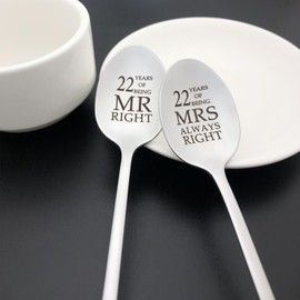 22 Year Anniversary Spoon Gifts for Couples 22nd Anniversary Present for Him Her 22 Year Anniversary Spoon Gift for Husband Wife Parents 22 Years of Marriage Gift