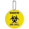 Biohazard Quarantine and Chill Round Luggage ID Tag Card Suitcase