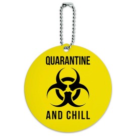 Biohazard Quarantine and Chill Round Luggage ID Tag Card Suitcase Carry-On