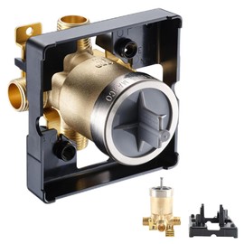 BGSIME R10000 UNBX MultiChoice Universal Tub and Shower Valve Body for Tub Faucet Trim Kits, Multifunction Rough In Valve for Delta Most Single & Dual Function Shower Systems, Brass Body