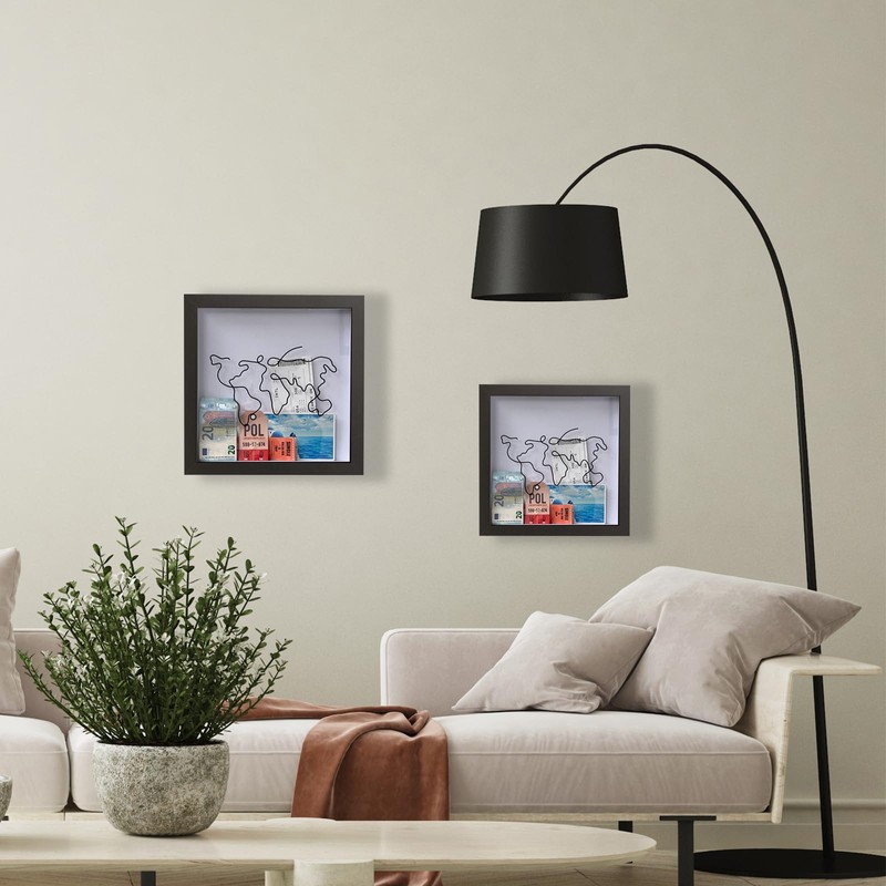 DONGTATA Large 20x20cm Ticket Shadow Box Frame for Travel and