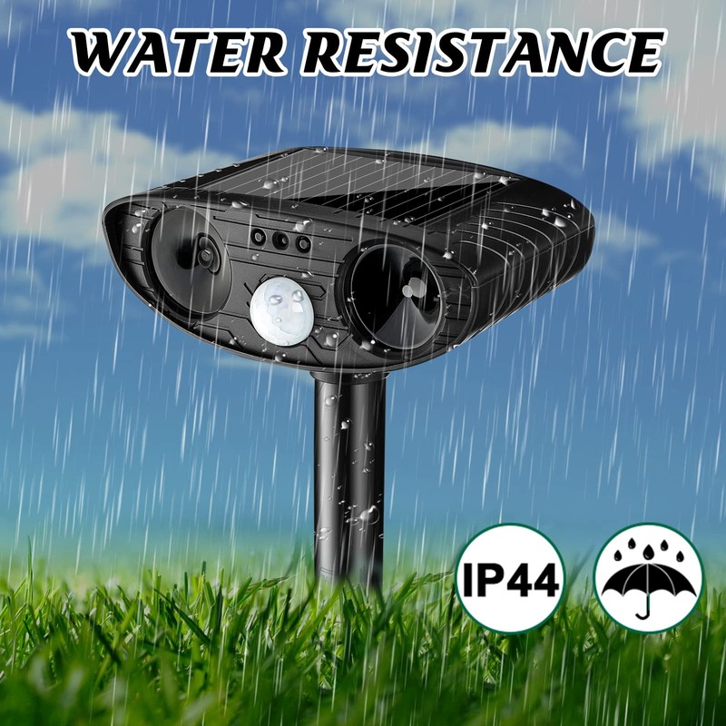 Kittmip Ultrasonic Animal Repellent Outdoor Solar Powered Repeller Cat Dog