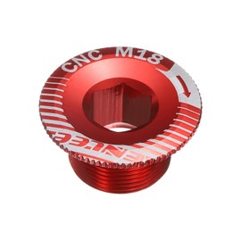 HARFINGTON Crank Cover Screw M18 Aluminum Alloy Bicycle Crank Fixing Bolt Bike Crankset Arm Bolt Chainwheel Screws for Mountain Bike, Red