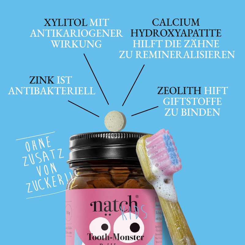 Natch Toothmonster Bubblegum (toothpaste tablets)