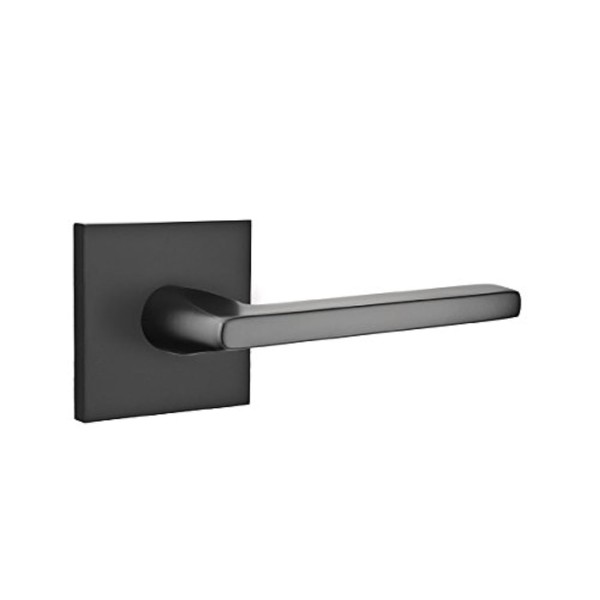 EMTEK Square Rosette Privacy Set with Matching Finish Helios Lever