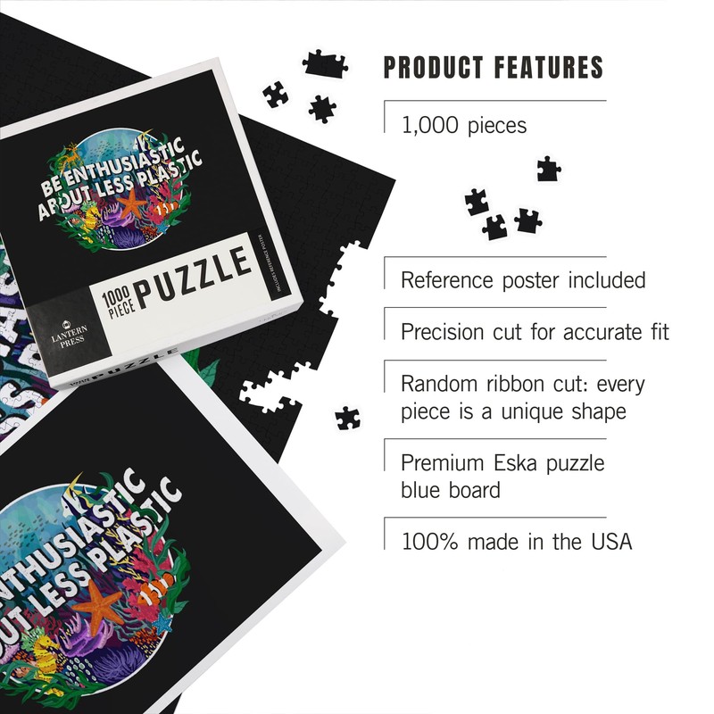 Lantern Press 1000 Piece Jigsaw Puzzle, Be Enthusiastic About Less