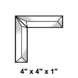 Rainbow Art Glass 4" x 4" x 1" Clear Glass Corner Bevel Cluster BC430