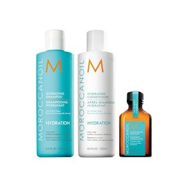 Moroccanoil Hydrate & Shine Hair Set | Set de champú, acondicionador y tratamiento