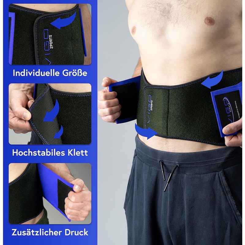 Vigo Sports Back Brace, Machine-Washable – Anti-Sweat Kidney Belt for