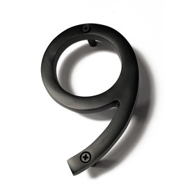 NACH Floating House Numbers, 6 inch Aluminum Black House Numbers for Outside - Number 9, Door Numbers with Mounting Hardware
