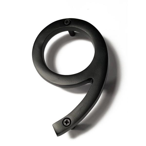 NACH Floating House Numbers, 6 inch Aluminum Black House Numbers