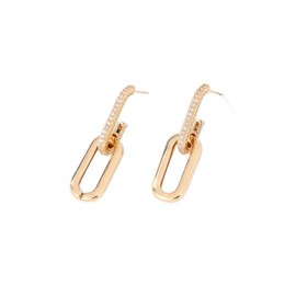Gold Chain Link Earrings for Women Square Hoop Earrings Gold Link Earrings U-Shaped Rectangular Paperclip Earrings Dainty Jewelry Gifts for Teen Girls