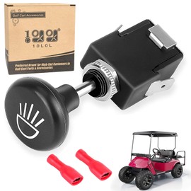 10L0L Universal Golf Cart Headlight Push Pull Switch for EZGO, Yamaha, Club Car, 12 Volt On Off Light Button, 1 Pack