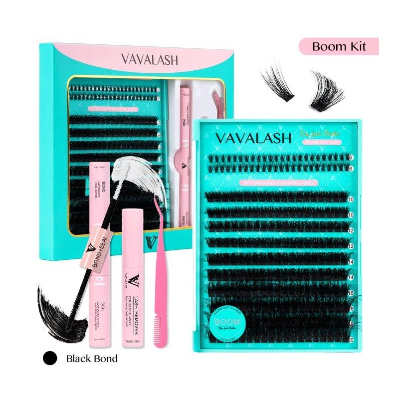 VAVA BEAUTY Boom Kit DIY Clusters, Springtok Bond&Seal, Tweezer, Remover