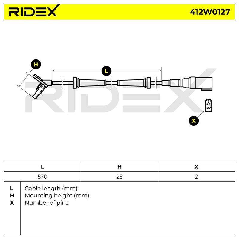 RIDEX ABS Sensor 412W0127 Front Both Sides