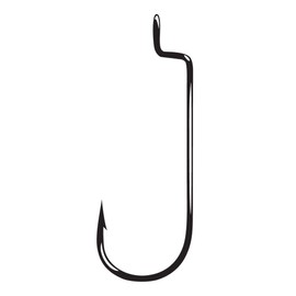Gamakatsu Round Bend Offset Worm Hook-Pack Of 25 (Black, 2/0)