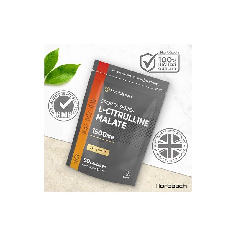 L Citrulline Malate Capsules | High Strength 1500mg Supplement for