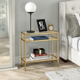 Henn&Hart Sivil Side Table, 24" Wide, Black