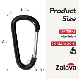 Zalava Aluminum Carabiner Clip D Ring, 24PC Keychain Clips Spring Snap Hook,Small Carabiners Set for Outdoor Camping Fishing Hiking Car Keychain