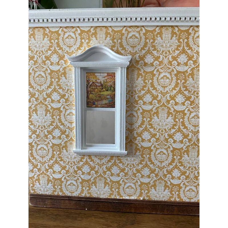 Unbranded Autumn Maple Cottage Dollhouse Miniature Stained Glass Window Film