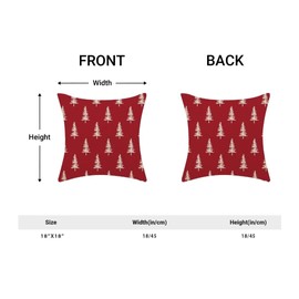BETGINY Christmas Pillow Covers 18X18 Inch Pack of 2, Christmas Trees Decoration Throw Pillow Linen Farmhouse Xmas Winter Holiday Pillow Cases Cushion for Bedroom Home Sofa-Red