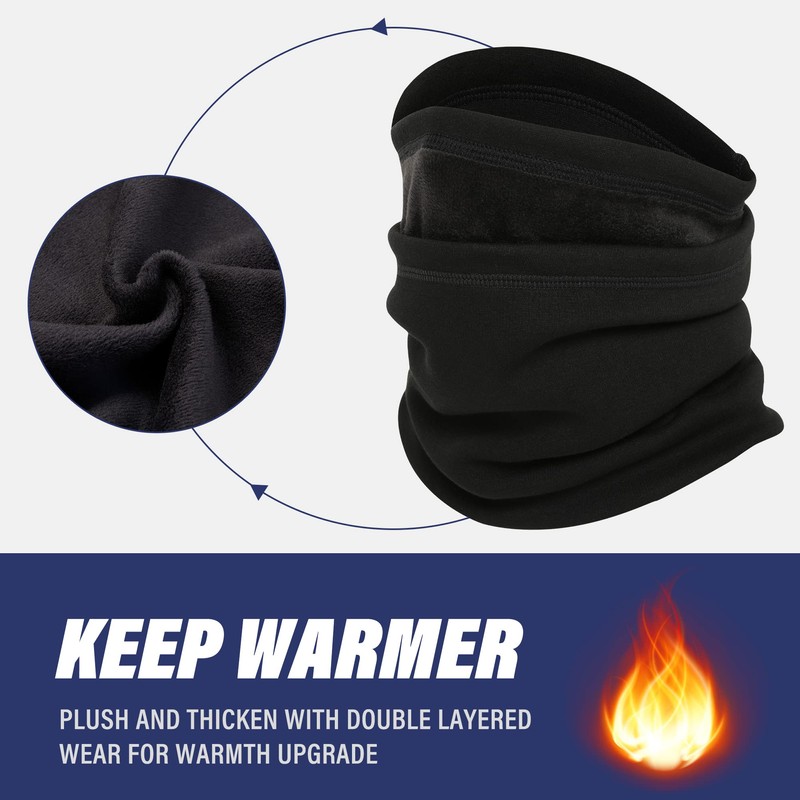 SUNMECI Neck Gaiter Warmer Ski Scarf Windproof Mask - Thick