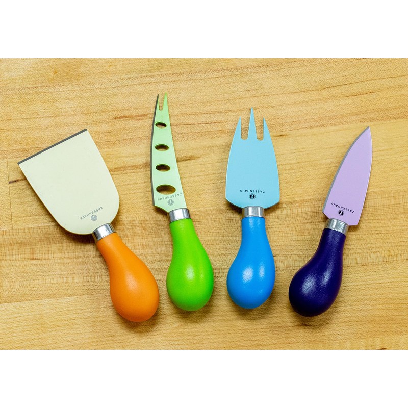 Zassenhaus "Easy Cut" Cheese Knife Set In 4 Assorted Colors