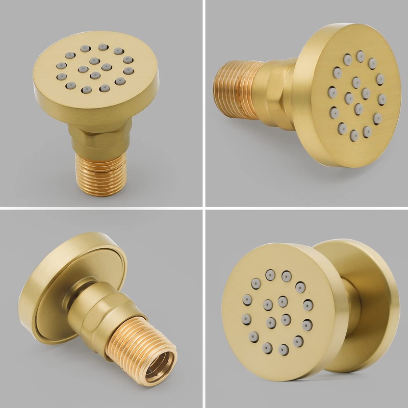 Brass Round Shower Body Spray Jets 4 Pack, HOMEDEC Spa