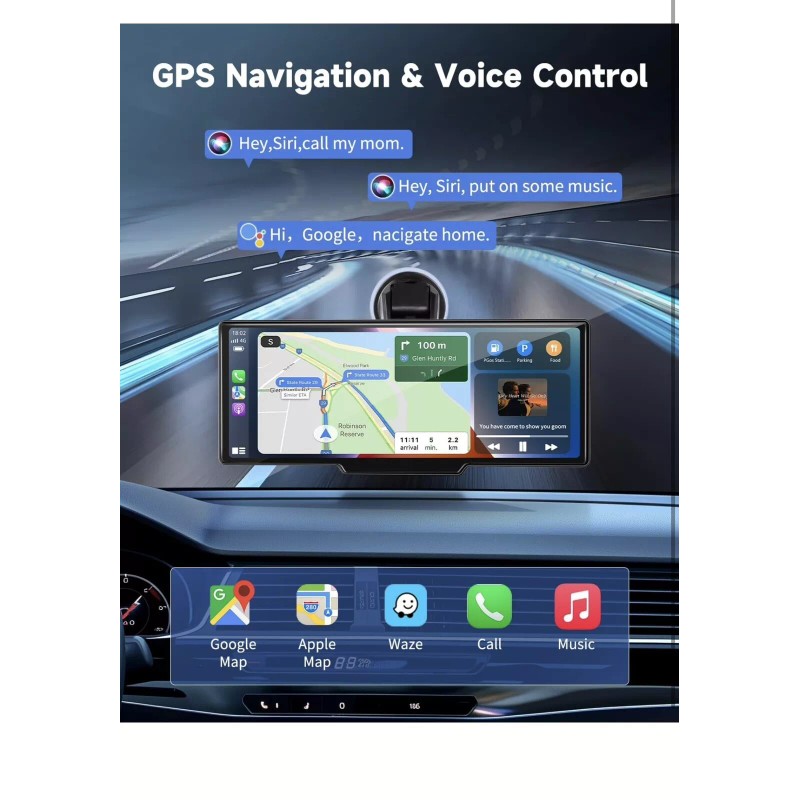 kuayvan Wireless Portable Carplay Screen for Car - 10.26Inch Carplay