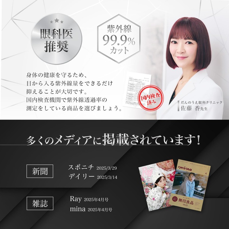 Kisac Ophthalmologist Recommended [Ultra Lightweight x Asian Fit] UV 400