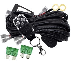 Kit de arnés de cableado de control remoto, 4 cables DC12 V, interruptor de encendido y apagado, fusible, 14 AWG, kit de arnés de cableado para luces de conducción LED, barra de trabajo, luces